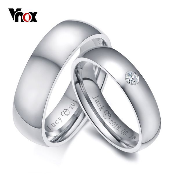 vnox basic wedding bands rings for women man customize name date love info promise alliance anniversary personalized gift, Golden;silver
vnox basic wedding bands rings for women man customize name date love info promise alliance anniversary personalized gift, Golden;silver