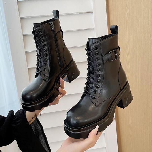 boots british style riding women's leather autumn and winter 2021 belt buckle thick heel short side zipper motorcycle, Black
boots british style riding women's leather autumn and winter 2021 belt buckle thick heel short side zipper motorcycle, Black