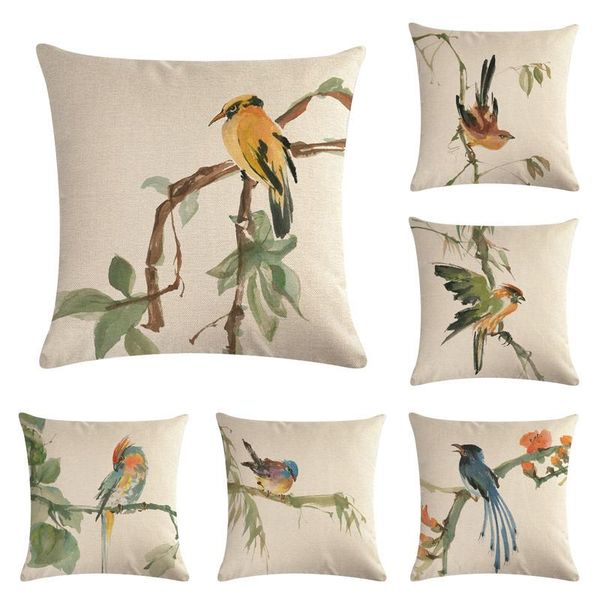 45cm*45cm hand - painted oriole pattern linen/cotton cushion cover and sofa pillow case home decorative cushion/decorative
45cm*45cm hand - painted oriole pattern linen/cotton cushion cover and sofa pillow case home decorative cushion/decorative