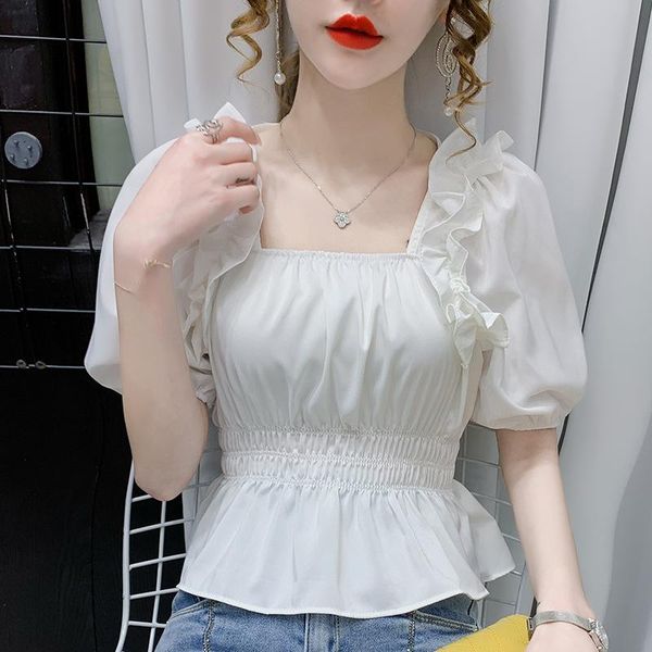 women's t-shirt short sleeved chiffon shirt summer wear 2021 belly cover waist fashion style small, White
women's t-shirt short sleeved chiffon shirt summer wear 2021 belly cover waist fashion style small, White