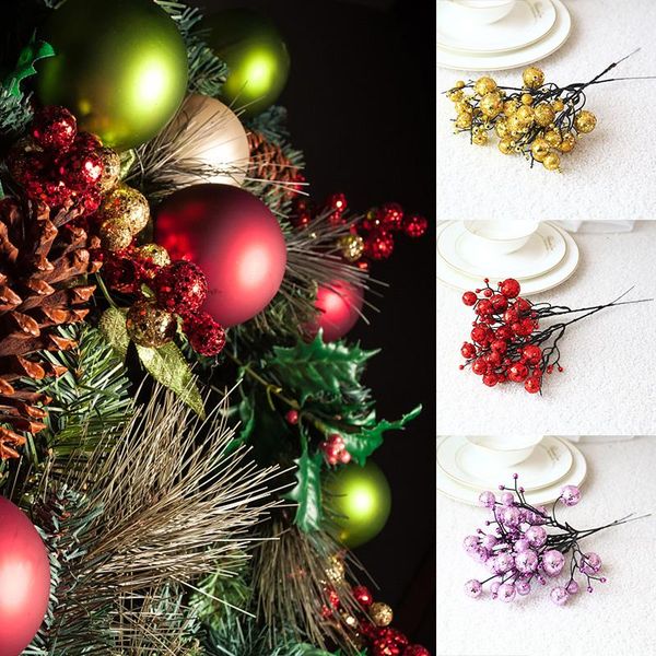 decorative flowers & wreaths christmas leaf imitation fruit berry string tree decorations plastic flower arrangement process accessories