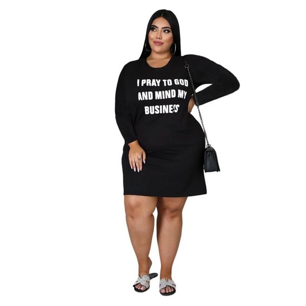 autumn long sleeve black dresses ladies letter print loose casual dress plus size women mini wholesale drop, Black;gray
autumn long sleeve black dresses ladies letter print loose casual dress plus size women mini wholesale drop, Black;gray