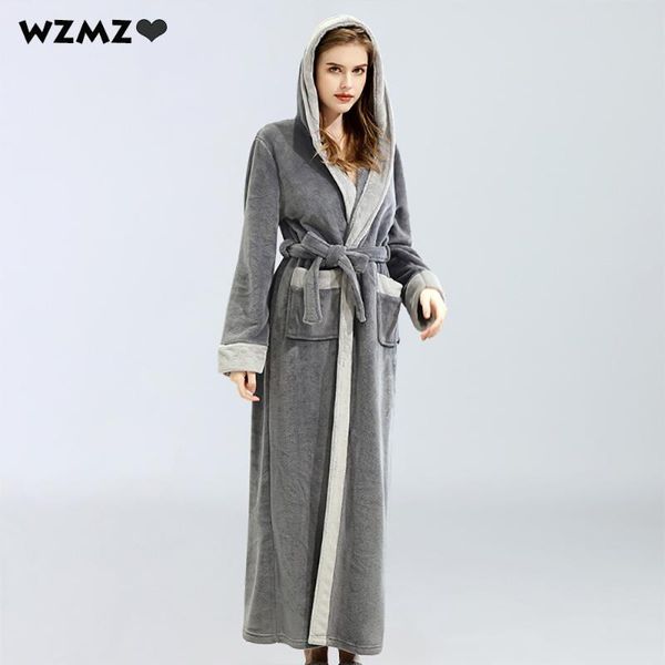 women's sleepwear autumn winter flannel bathrobe woman thick warm hooded robes luxury noble patchwork pockets bridal robe dressing gown, Black;red
women's sleepwear autumn winter flannel bathrobe woman thick warm hooded robes luxury noble patchwork pockets bridal robe dressing gown, Black;red