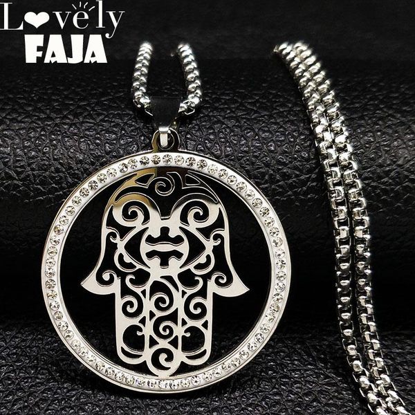 crystal stainless steel necklace women silver color islam hamsa hand chains necklaces jewelry bijoux acier inoxydable n8528s03 pendant
crystal stainless steel necklace women silver color islam hamsa hand chains necklaces jewelry bijoux acier inoxydable n8528s03 pendant