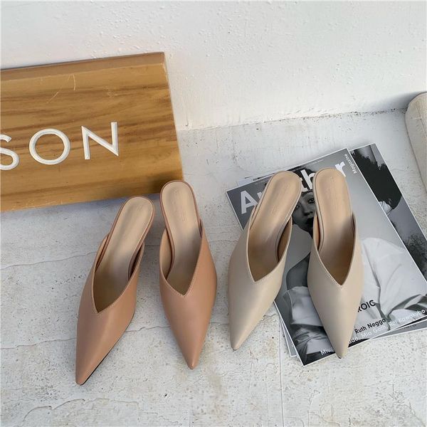 slippers 2021 brand fashion mules ladies shoes summer women pointed toe slip on thin heels designers woman outside casual slides, Black
slippers 2021 brand fashion mules ladies shoes summer women pointed toe slip on thin heels designers woman outside casual slides, Black