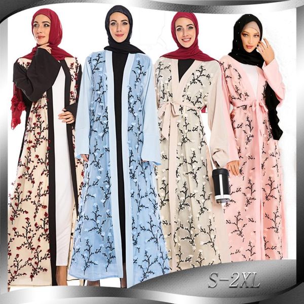 ethnic clothing open abaya kimono muslim fashion hijab dress 3d flower embroidery abayas for women dubai long dresses pakistani islamic, Red 
ethnic clothing open abaya kimono muslim fashion hijab dress 3d flower embroidery abayas for women dubai long dresses pakistani islamic, Red