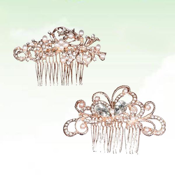 headpieces 2pcs hair combs alloy rhinestone diamond-embedded pearl hairpin headwear accessories for bride, Silver
headpieces 2pcs hair combs alloy rhinestone diamond-embedded pearl hairpin headwear accessories for bride, Silver