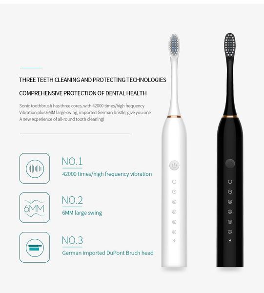 smart electric toothbrush wireless waterproof ultrasonic charge automatic sonic tooth brush six vibration modes electrical oral care
smart electric toothbrush wireless waterproof ultrasonic charge automatic sonic tooth brush six vibration modes electrical oral care