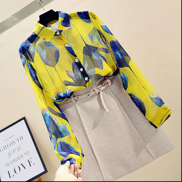 spring autumn chiffon womens blouses retro fashion all match printed long sleeve women qs585, White
spring autumn chiffon womens blouses retro fashion all match printed long sleeve women qs585, White