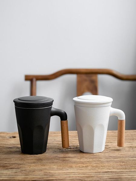 mugs office water cup household wooden handle coffee tea separation ceramic with lid and filter to make 330ml
mugs office water cup household wooden handle coffee tea separation ceramic with lid and filter to make 330ml
