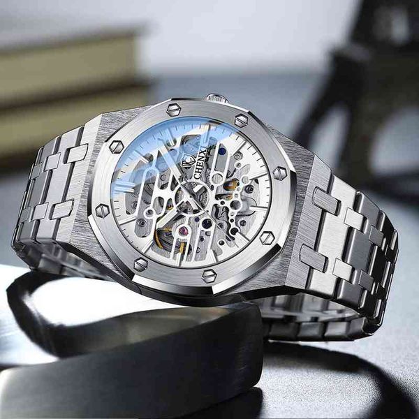 fashion men mechanical watches 2021 luxury automatic stainless steel sapphire waterproof company clock man, Slivery;brown
fashion men mechanical watches 2021 luxury automatic stainless steel sapphire waterproof company clock man, Slivery;brown
