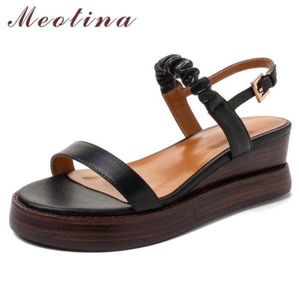 meotina women sandals pleated real leather platform wedge heels shoe round toe shoes concise ladies summer brown black
meotina women sandals pleated real leather platform wedge heels shoe round toe shoes concise ladies summer brown black
