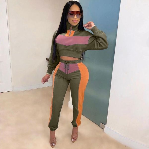 two piece dress set patchwork high collar jogger pants luxury tracksuit women sweat suit sportwear sweatsuits 2 autumn, White
two piece dress set patchwork high collar jogger pants luxury tracksuit women sweat suit sportwear sweatsuits 2 autumn, White