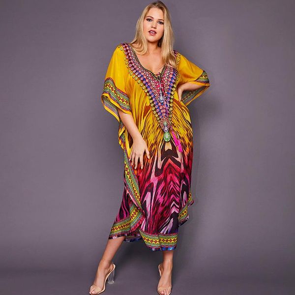 multicolored bikini cover-ups v-neck half sleeve boho summer beach dress plus size beachwear swimsuit cover up q1149 women's swimwear, White;black
multicolored bikini cover-ups v-neck half sleeve boho summer beach dress plus size beachwear swimsuit cover up q1149 women's swimwear, White;black