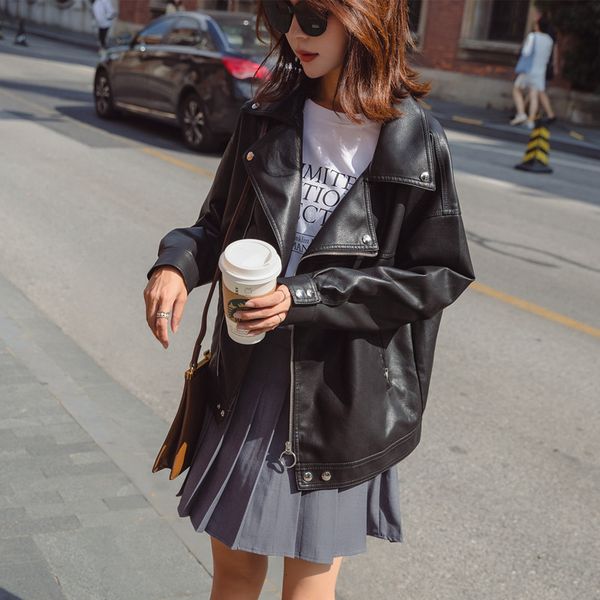 women's jackets korean women faux leather coat spring autumn casual short zipper motorcycle clothing black ladies xqmb, Black;brown
women's jackets korean women faux leather coat spring autumn casual short zipper motorcycle clothing black ladies xqmb, Black;brown