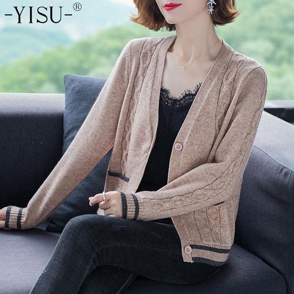 knitted cardigan women short sweater autumn winter long sleeve v neck coat loose soft warm women's knits & tees, White
knitted cardigan women short sweater autumn winter long sleeve v neck coat loose soft warm women's knits & tees, White