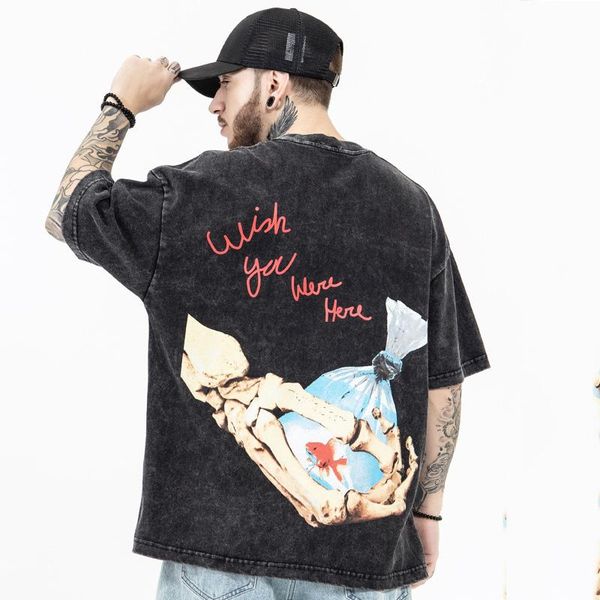 men's t-shirts summer casual wash water vintage t-shirt loose fit printing hip hop, White;black
men's t-shirts summer casual wash water vintage t-shirt loose fit printing hip hop, White;black