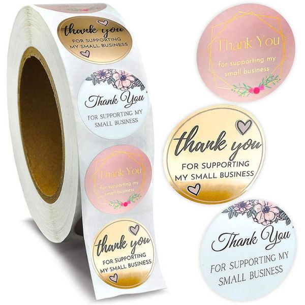 gift wrap 500pcs/roll thank you for supporting my small business stickers gold foil paper sticker handmade seal labels
gift wrap 500pcs/roll thank you for supporting my small business stickers gold foil paper sticker handmade seal labels