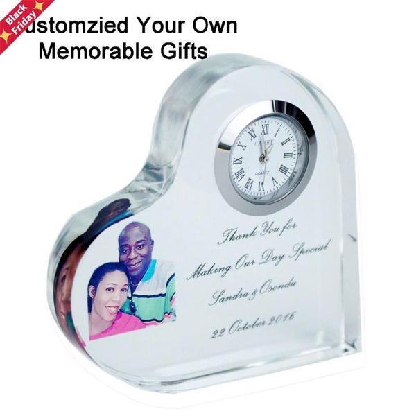 pc excellent cutting crystal heart clock customized engraving po printing wedding anniversary favor gifts party
pc excellent cutting crystal heart clock customized engraving po printing wedding anniversary favor gifts party
