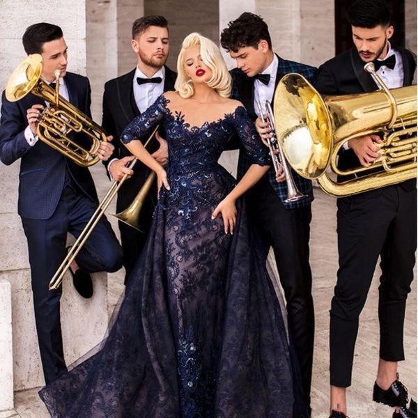 lace navy evening dress floor length mermaid formal overskirt party prom gowns v neck 1/2 long sleeve runway show night club robe de mariée, Black;red
lace navy evening dress floor length mermaid formal overskirt party prom gowns v neck 1/2 long sleeve runway show night club robe de mariée, Black;red