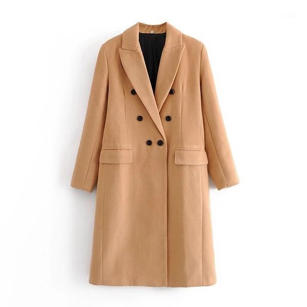women's wool & blends 2021 autumn winter women khaki woolen coats double breasted office lady elegant solid overcoat female windbreaker, Black
women's wool & blends 2021 autumn winter women khaki woolen coats double breasted office lady elegant solid overcoat female windbreaker, Black