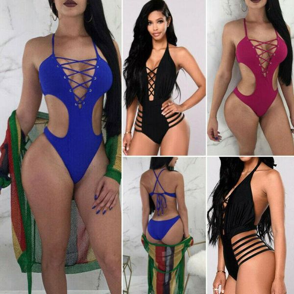 women's swimwear women one piece bandage bathing monokini push up padded bikini swimsuit, White;black
women's swimwear women one piece bandage bathing monokini push up padded bikini swimsuit, White;black