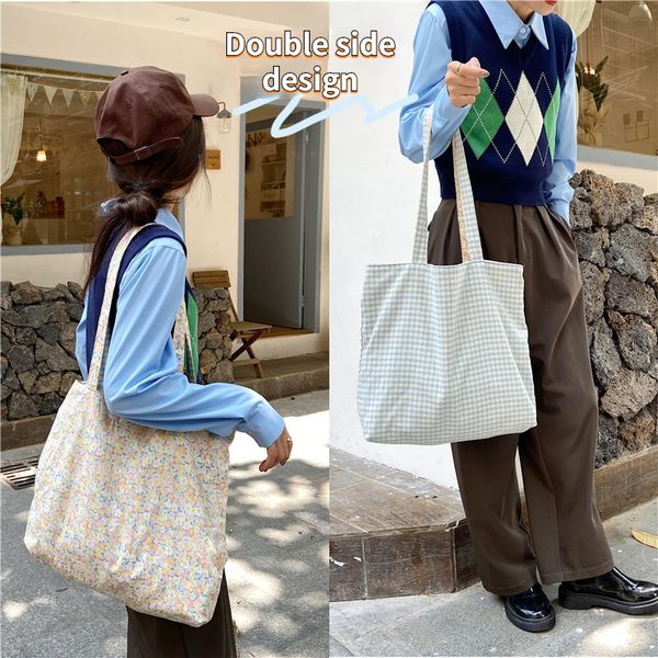 women large tote handbags fashion plaid floral double side ladies shopping travel bag simple durable ladies canvas shoulder bags
women large tote handbags fashion plaid floral double side ladies shopping travel bag simple durable ladies canvas shoulder bags