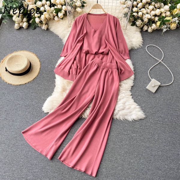 neploe spring simpe 3 pcs women set v neck sleeveless camis + high waist hip elastic pants + v neck long sleeve shirt suit solid 210510, White
neploe spring simpe 3 pcs women set v neck sleeveless camis + high waist hip elastic pants + v neck long sleeve shirt suit solid 210510, White