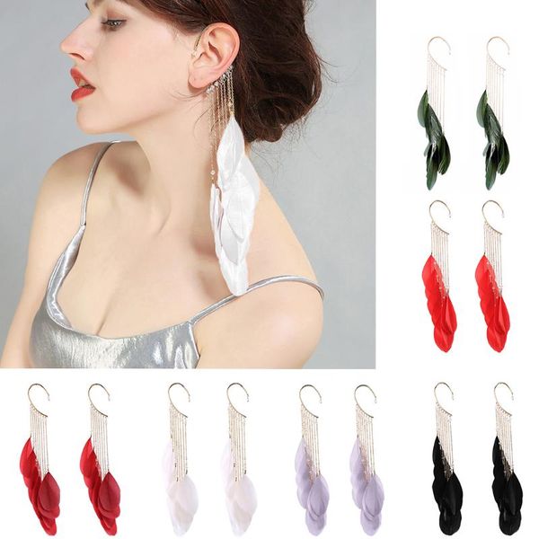 clip-on & screw back 1 pair drop earrings women non-pierced fake feather tassel ear clip pendant no hole fashion jewelry, Silver
clip-on & screw back 1 pair drop earrings women non-pierced fake feather tassel ear clip pendant no hole fashion jewelry, Silver
