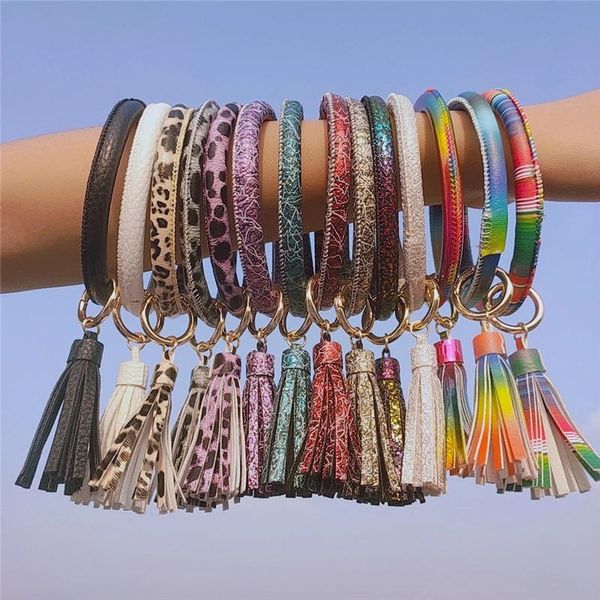keychains fashion enthic flower print pu leather round tassel bracelet keyring women trendy big circle spot keychain accessories, Silver
keychains fashion enthic flower print pu leather round tassel bracelet keyring women trendy big circle spot keychain accessories, Silver