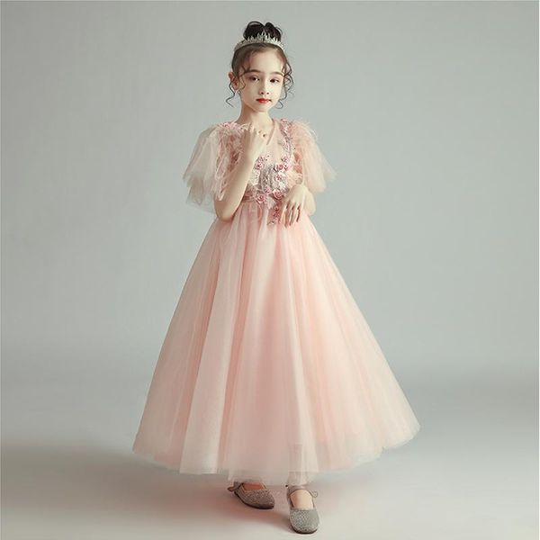 girl's dresses flower girl dress illusion v-neck appliques embroidery pearls crystal princess floor-length tulle lace pink kids party g, Red;yellow
girl's dresses flower girl dress illusion v-neck appliques embroidery pearls crystal princess floor-length tulle lace pink kids party g, Red;yellow