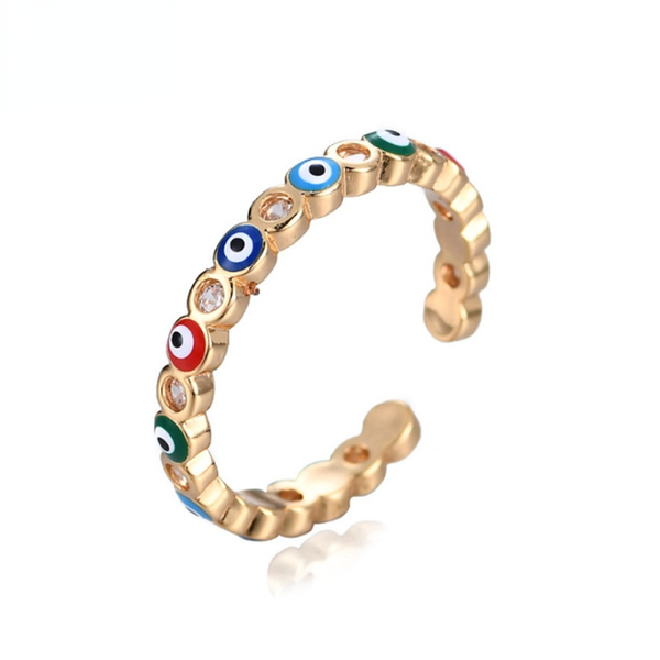 2021 bohemian rainbow evil eye rhinestone filled gold rings for women vintage ladies midi kunle finger ring gold ring adjustable, Silver
2021 bohemian rainbow evil eye rhinestone filled gold rings for women vintage ladies midi kunle finger ring gold ring adjustable, Silver