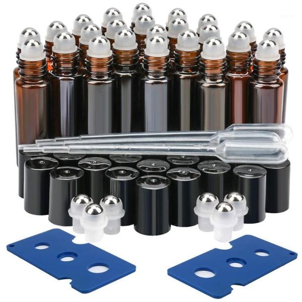 storage bottles & jars glass roller 24pack 10ml amber blue essential oil stainless steel balls (3 dropper, 6 extra rol
storage bottles & jars glass roller 24pack 10ml amber blue essential oil stainless steel balls (3 dropper, 6 extra rol