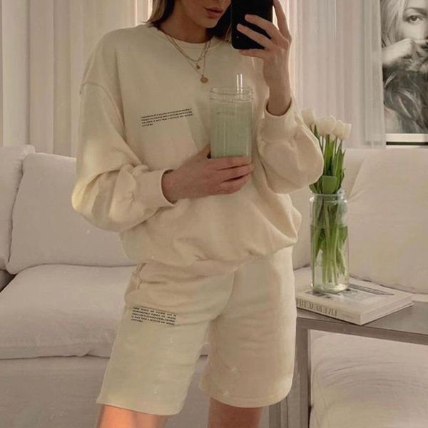 women's tracksuits pure cotton autumn leisure suit, sports round neck pullover sweatshirt and short two-piece pants sportswear, Gray
women's tracksuits pure cotton autumn leisure suit, sports round neck pullover sweatshirt and short two-piece pants sportswear, Gray