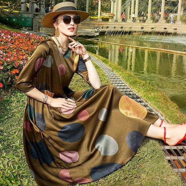 spring women loose dot printed maxi dress vestidos female vintage casual 3xl plus size a-line bodycon party dresses y39, Black;gray
spring women loose dot printed maxi dress vestidos female vintage casual 3xl plus size a-line bodycon party dresses y39, Black;gray