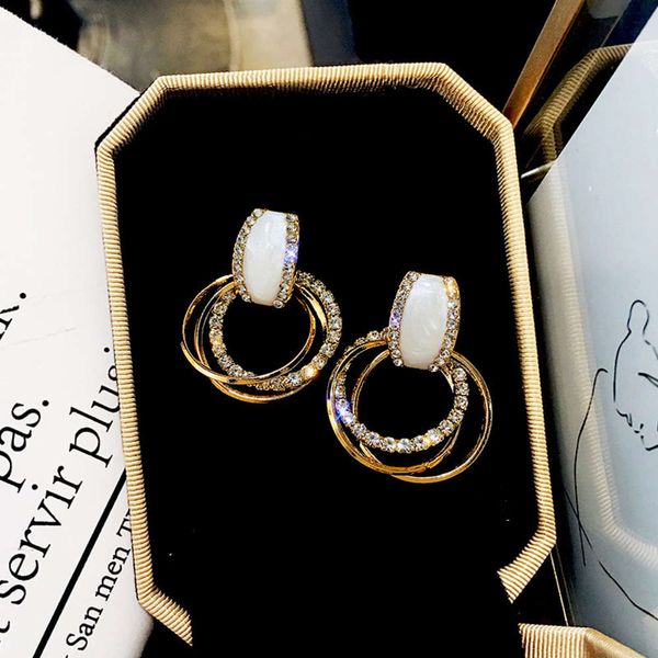 s925 silver needle personalized ring korean version simple versatile diamond fashion temperament net red earrings women, Black
s925 silver needle personalized ring korean version simple versatile diamond fashion temperament net red earrings women, Black