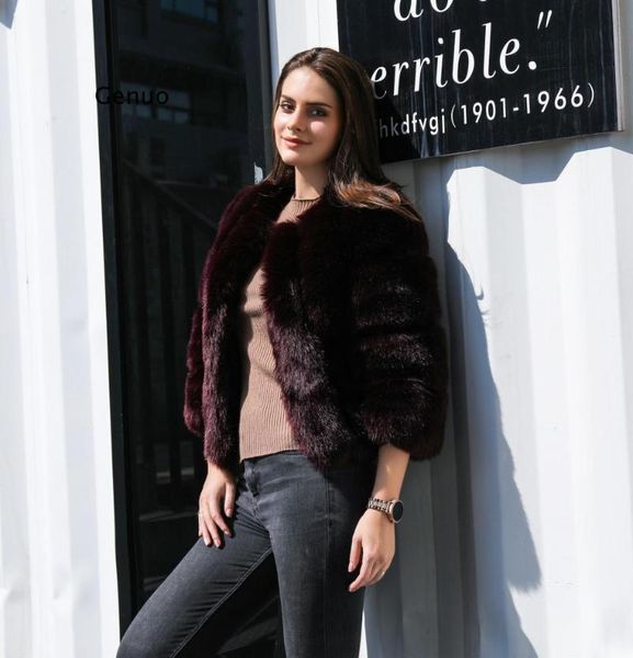 women's fur & faux wine fluffy coat women long sleeve fashion cropped jacket plus size s-4xl winter artificial furry outwear, Black
women's fur & faux wine fluffy coat women long sleeve fashion cropped jacket plus size s-4xl winter artificial furry outwear, Black