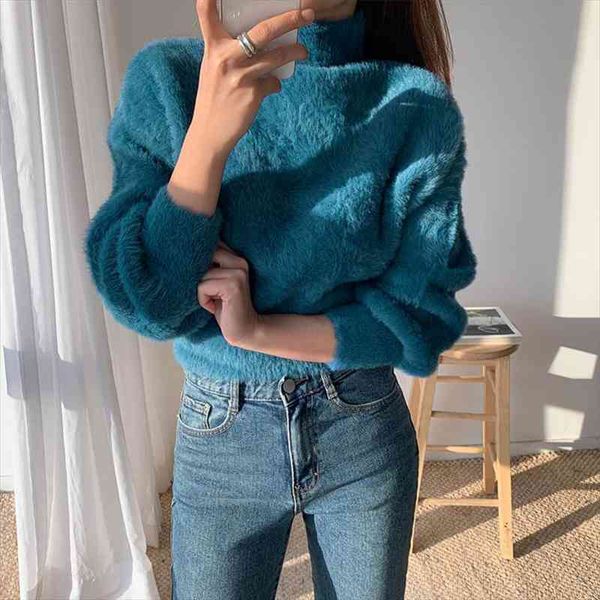 winter korean vintage femme all-match solid plush pullover half o-neck lantern sleeve sweater women clothing, White;black
winter korean vintage femme all-match solid plush pullover half o-neck lantern sleeve sweater women clothing, White;black