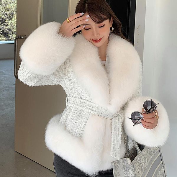 women's wool & blends w2106 arrival big fur woolen coat for women with belt, Black
women's wool & blends w2106 arrival big fur woolen coat for women with belt, Black