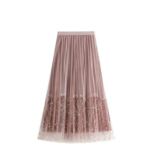 autumn high-waist slimming lace hollow embroidery beaded mesh skirt elastic waist simple women long skirts, Black
autumn high-waist slimming lace hollow embroidery beaded mesh skirt elastic waist simple women long skirts, Black