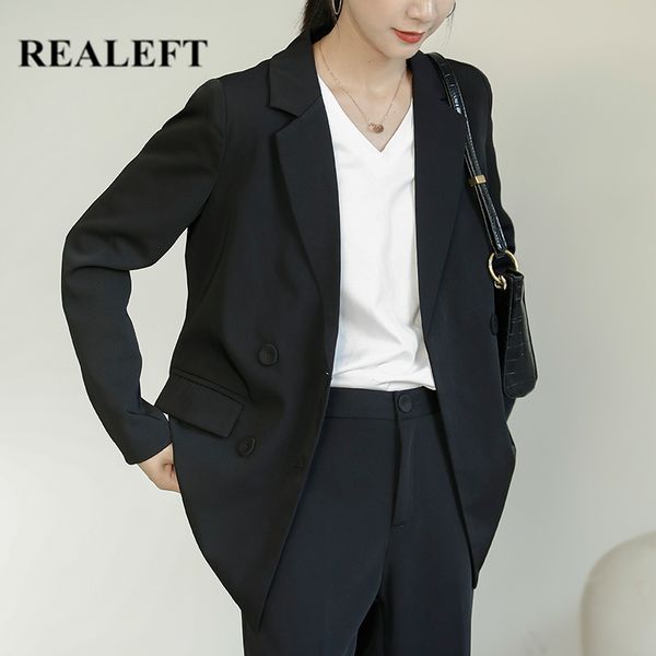 autumn winter vintage black office women's blazers double breasted formal jackets notched outerwear pockets 210428, White;black
autumn winter vintage black office women's blazers double breasted formal jackets notched outerwear pockets 210428, White;black