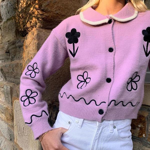 women's knits & tees cute girl floral knitted sweater y2k fairy grunge single breasted long sleeve cardigan 90s vintage women autumn wi, White
women's knits & tees cute girl floral knitted sweater y2k fairy grunge single breasted long sleeve cardigan 90s vintage women autumn wi, White