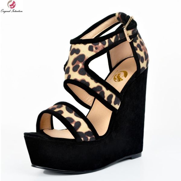 original intention women sandals nice platform peep toe wedges fashion leopard shoes woman plus us size 4-15 dress, Black
original intention women sandals nice platform peep toe wedges fashion leopard shoes woman plus us size 4-15 dress, Black