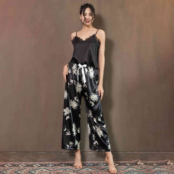 2pcs/lot women's pajamas set sleepwear home clothes suit print nightwear underwear ladies sling pants, Black;red
2pcs/lot women's pajamas set sleepwear home clothes suit print nightwear underwear ladies sling pants, Black;red