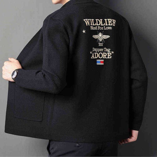 luxury party jackets 2021 autumn and winter long sleeve sweater korean fashion embroidered men's knitted cardigan, Black
luxury party jackets 2021 autumn and winter long sleeve sweater korean fashion embroidered men's knitted cardigan, Black