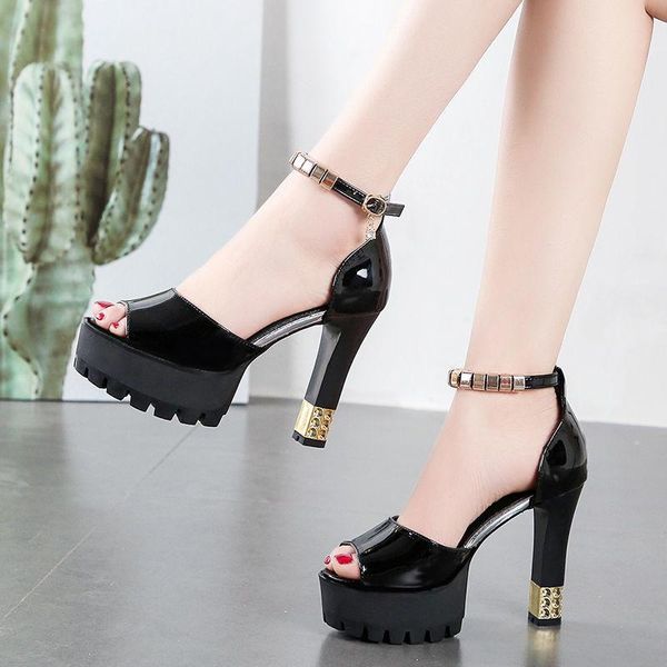 sandals shoes women heels summer high heel sandal metal, Black
sandals shoes women heels summer high heel sandal metal, Black