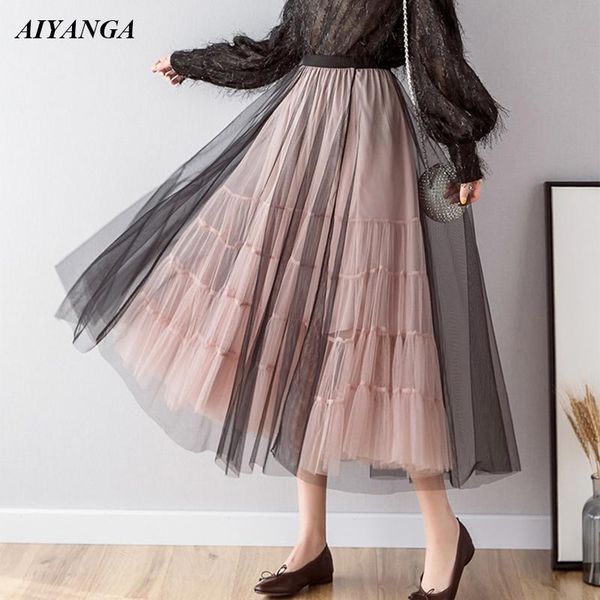 skirts mesh women 2021 spring summer medium long style big hem fashion patchwork elegant a-line skirt ladies, Black
skirts mesh women 2021 spring summer medium long style big hem fashion patchwork elegant a-line skirt ladies, Black
