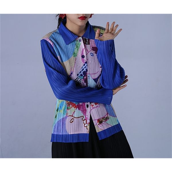 dresses pleated handmade turndown collar fish scale single breasted cardigan print shirt, White
dresses pleated handmade turndown collar fish scale single breasted cardigan print shirt, White