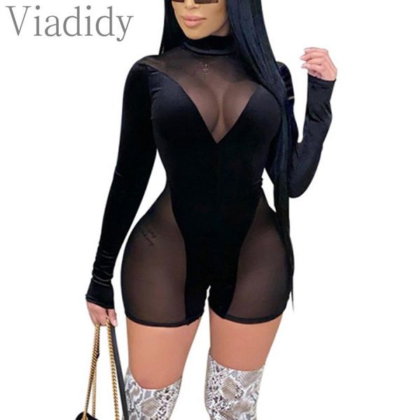 women's jumpsuits & rompers women mesh patchwork perspective playsuit long sleeve velour stitching romper nightclub clothes, Black;white
women's jumpsuits & rompers women mesh patchwork perspective playsuit long sleeve velour stitching romper nightclub clothes, Black;white