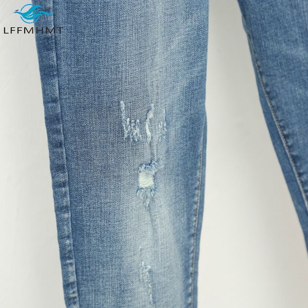 women summer autumn large size elastic waist jeans korea style ripped pants female 100kg oversize loose harem trousers cloth, Blue
women summer autumn large size elastic waist jeans korea style ripped pants female 100kg oversize loose harem trousers cloth, Blue